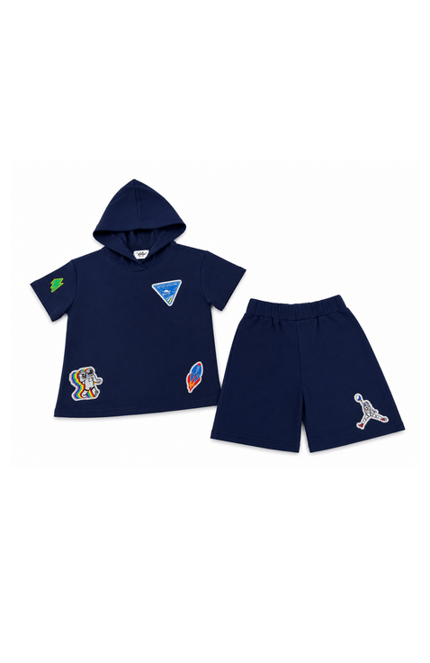 Navy Space Boys Short Set