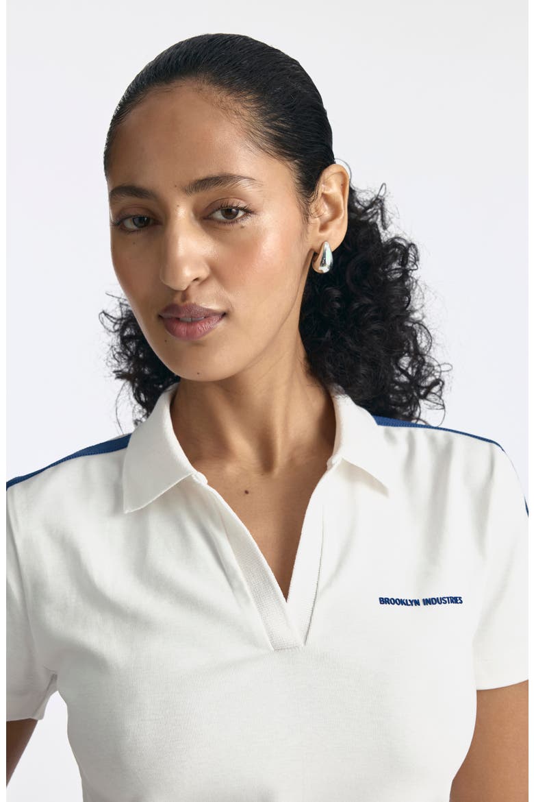 Tipped Johnny Collar Short Sleeve T-Shirt, Alternate, color, WHITE