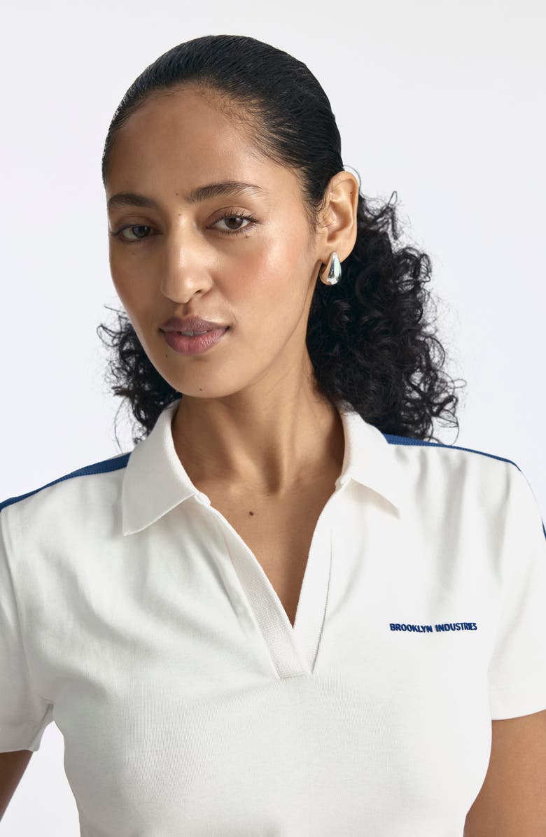 Brooklyn Industries Tipped Johnny Collar Short Sleeve T-Shirt, Alternate, color, White
