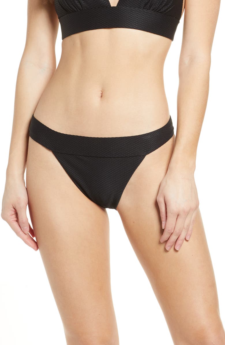 Chelsea28 Banded Textured Bikini Bottoms, Main, color,