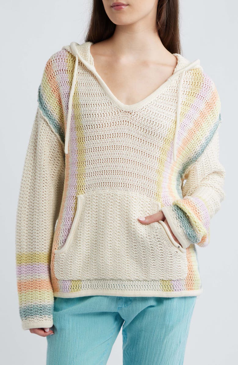 Rip Curl Revival Stripe Knit Hoodie, Main, color, Multicolor