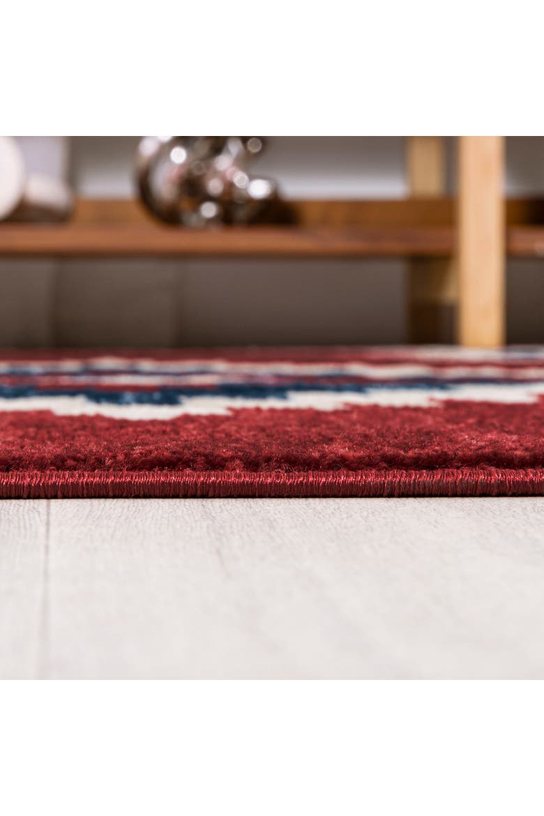 Serape Medallion Southwestern Area Rug, Alternate, color, Red/Navy/Cream