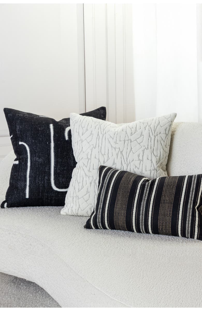 Elaine Smith Synchronize Dimensional Chenille Ivory Indoor & Outdoor Woven Accent Pillow, Alternate, color, Ivory