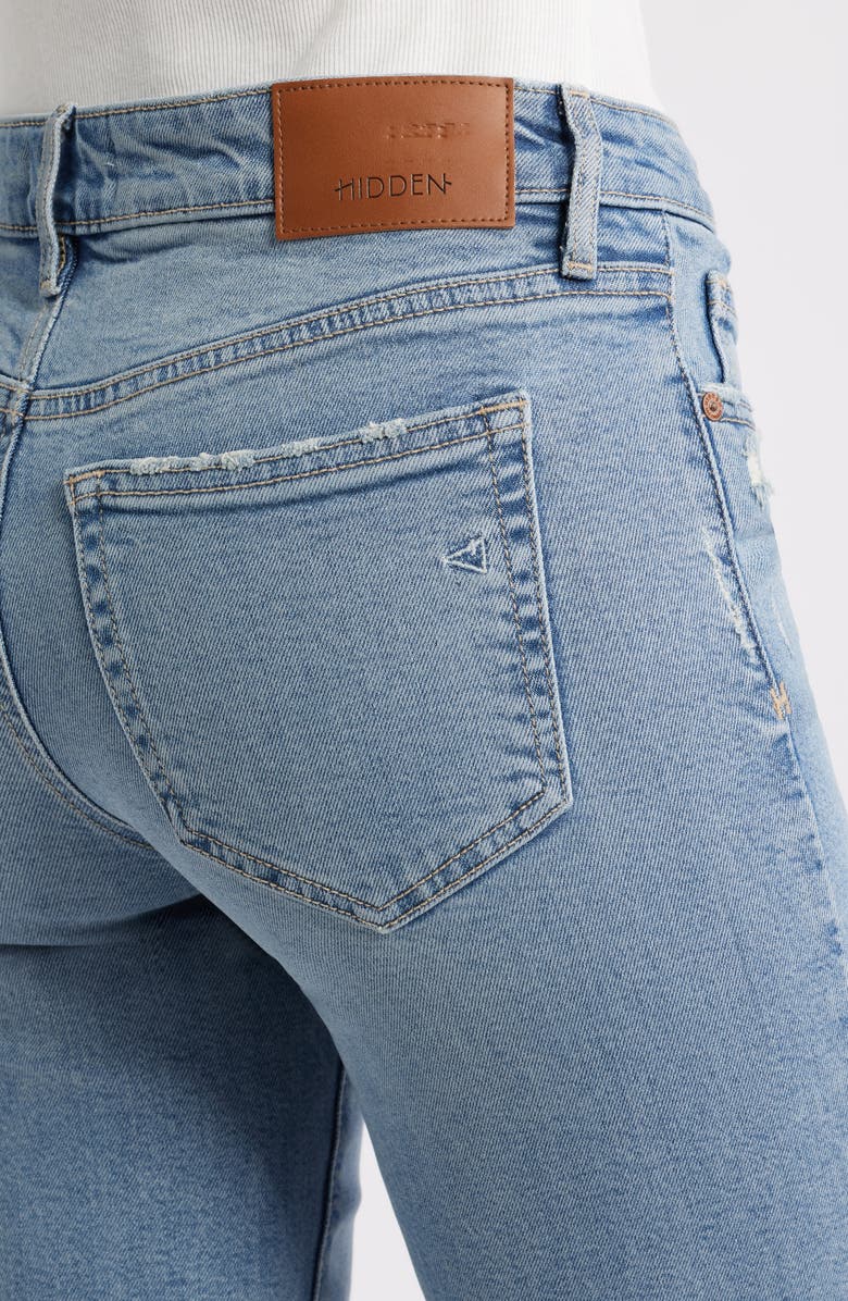 HIDDEN JEANS Frayed Low Rise Ankle Skinny Jeans, Alternate, color, Medium Wash