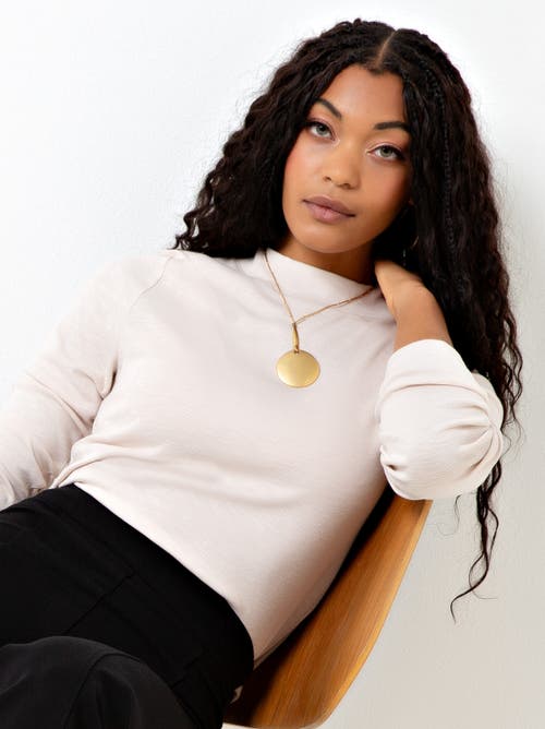 Single Stitch Long Sleeve Knit Top In White