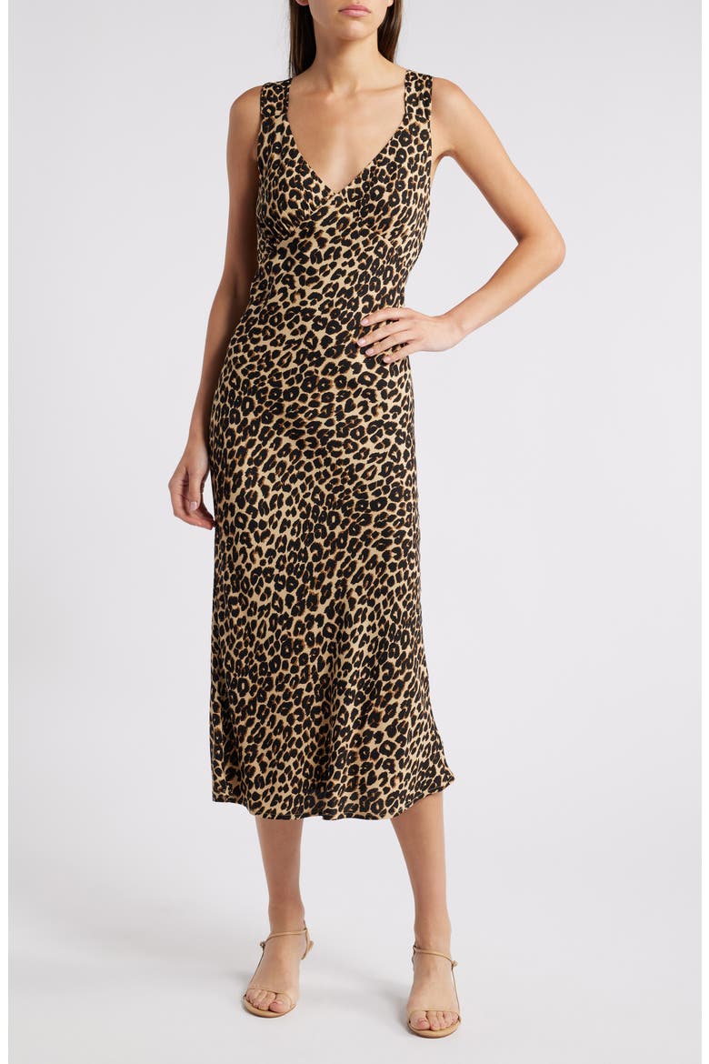 Beauden Print V-Neck Dress, Main, color, LEO