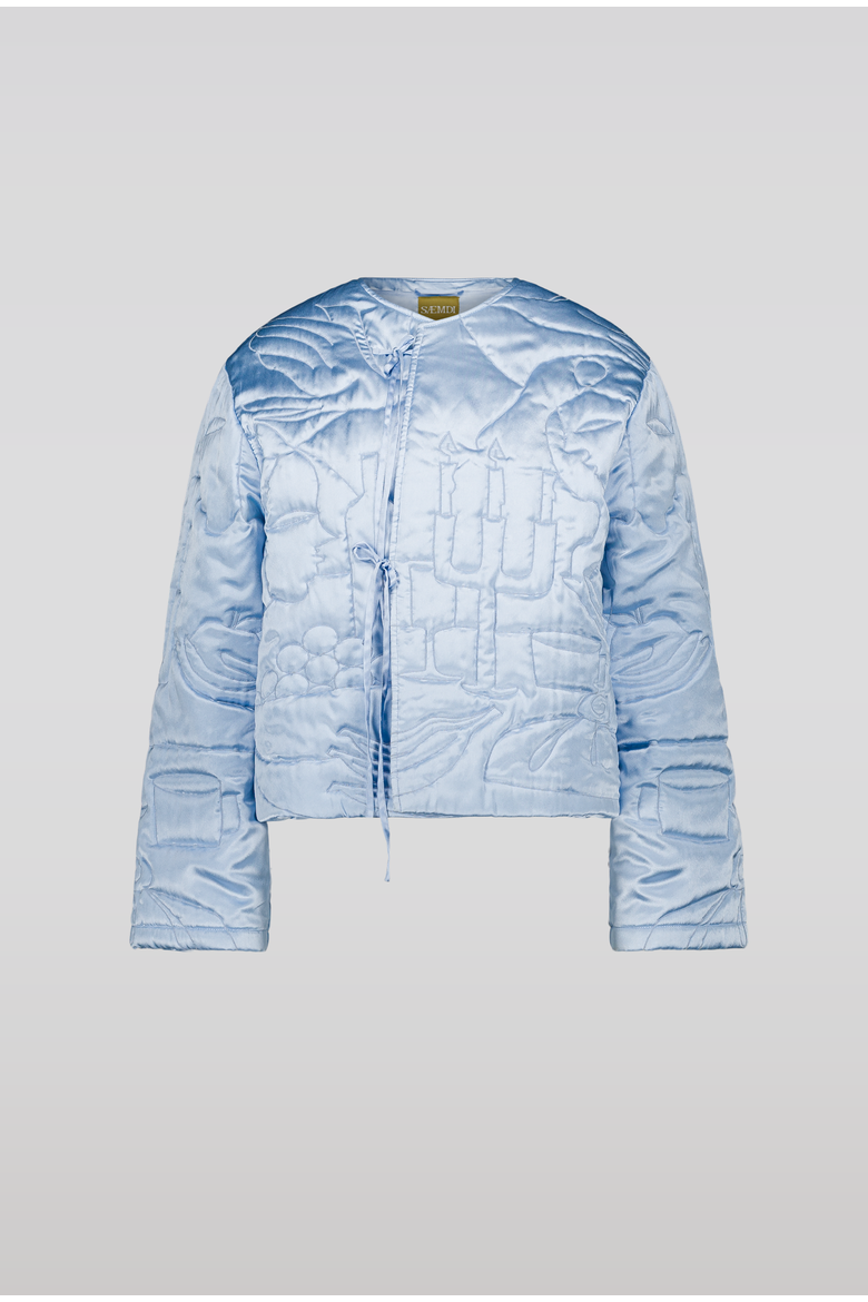 Padded Embroidery Jacket, Main, color, Light Blue