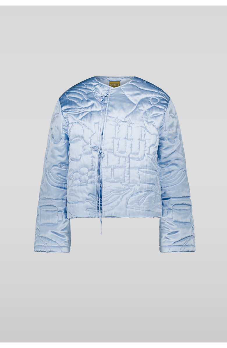 SAEMDI Padded Embroidery Jacket, Main, color, Light Blue