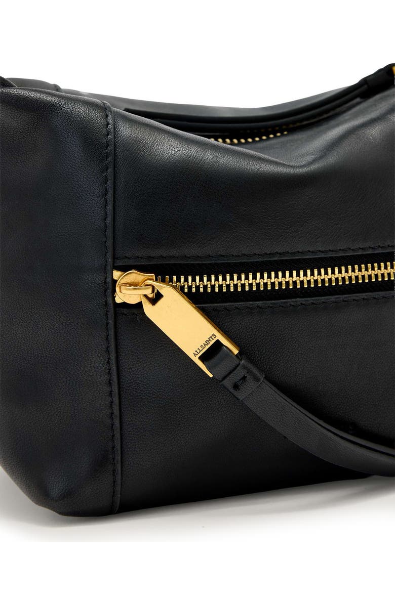 AllSaints Mini Vega Grab Leather Crossbody Bag, Alternate, color, Black