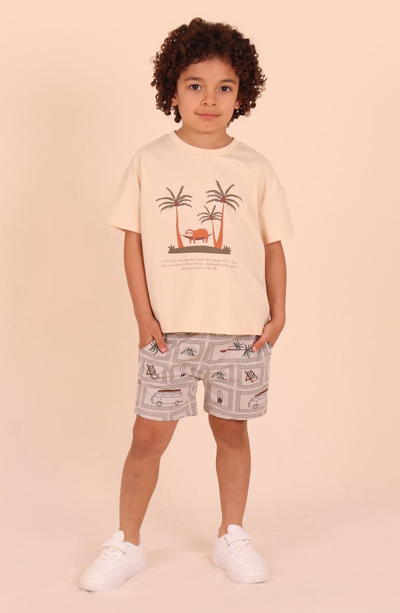 TINY TRIBE Kids' Chillin' Graphic T-Shirt, Alternate, color, Cream