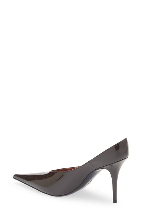 Amina Muaddi Anok 90 Patent Leather Pumps In Brown