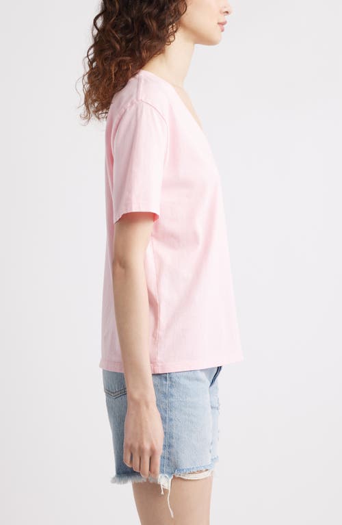Treasure & Bond Core Cotton V-neck T-shirt In Pink Coral