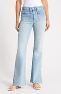 PAIGE Sofia High Waist Patch Pocket Slit Seam Raw Hem Jeans