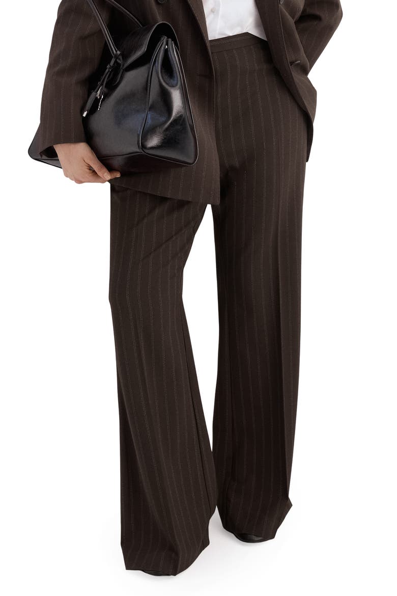 Pinstripe Pants, Main, color, BROWN