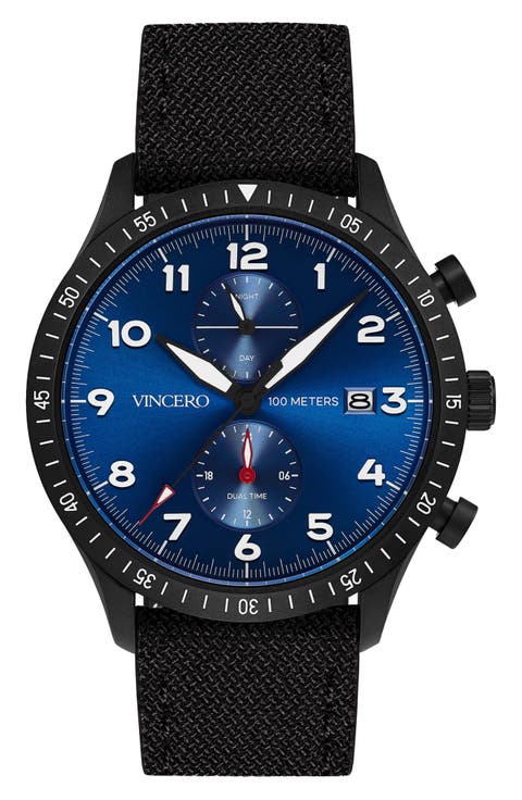 Altitude Chronograph Fabric Strap Watch, 43mm