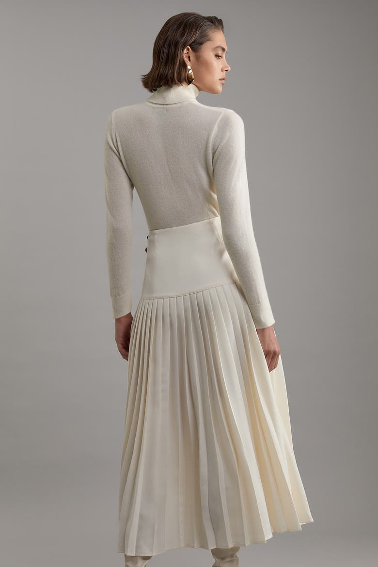 Buckle Detailed Maxi Skirt, Alternate, color, Ivory