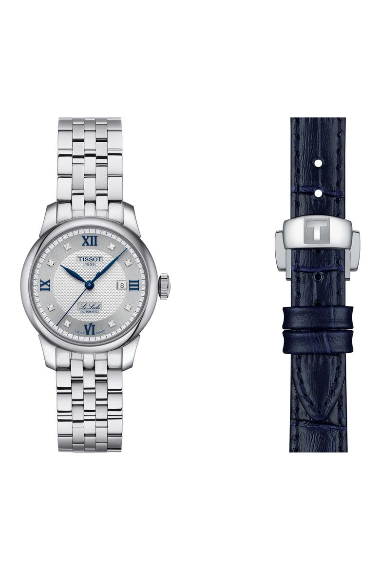 Le Locle Diamond Automatic Bracelet Watch, 39mm, Main, color, SILVER