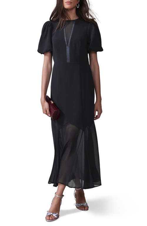 Mint Velvet Puff Sleeve Maxi Dress In Black