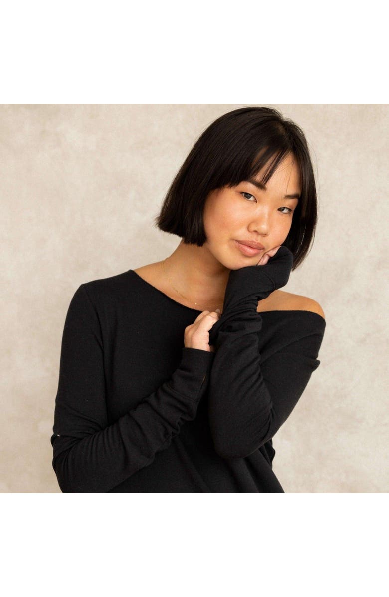 eavolu Masai Mara Open-Neck Tunic/Dress, Main, color, Coal Black