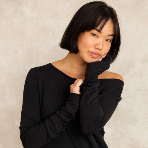Eavolu Masai Mara Open-neck Tunic/dress In Coal Black