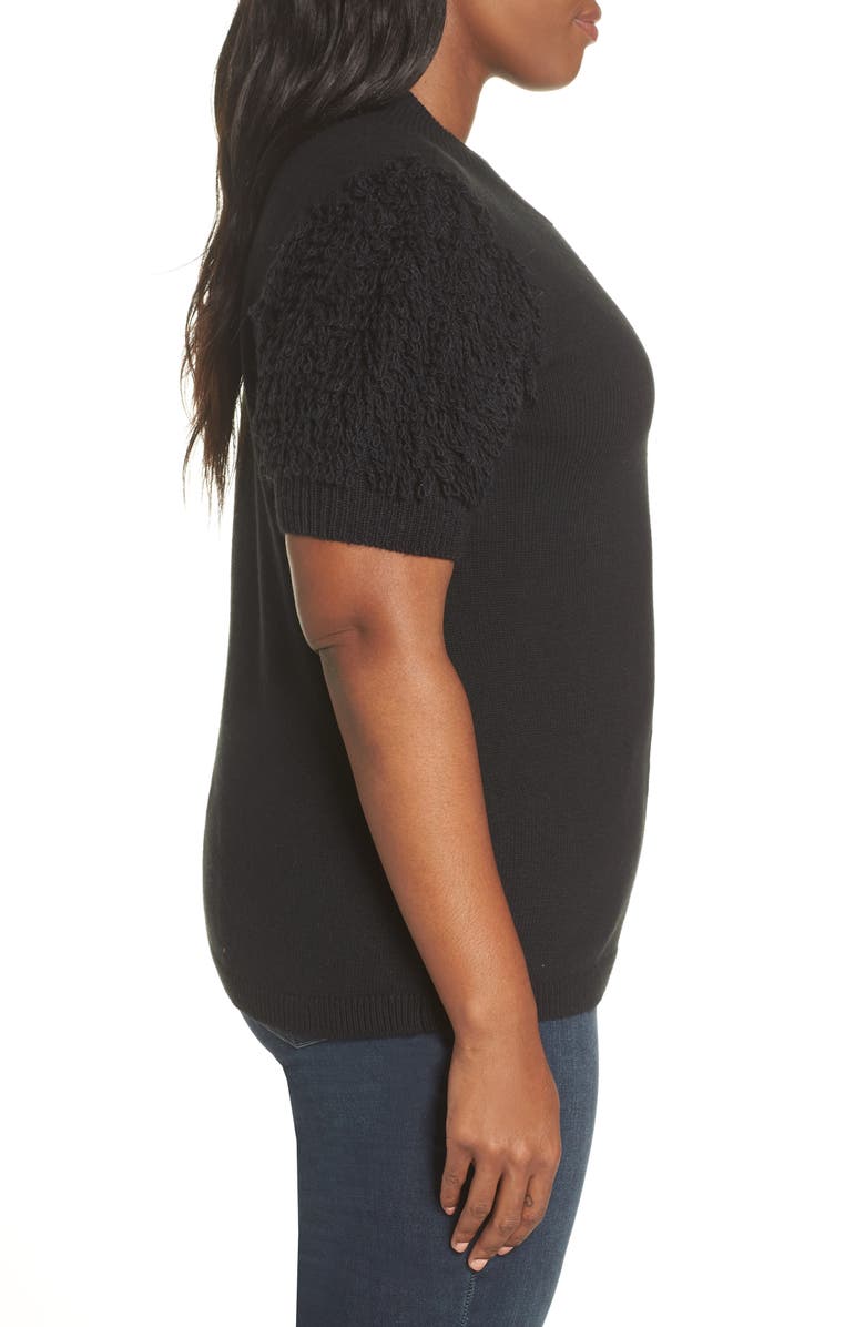CeCe Poodle Sleeve Mock Neck Sweater, Alternate, color,