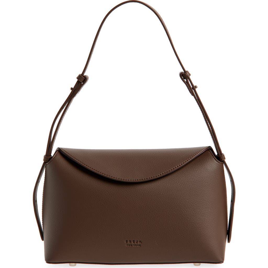 Freja New York Hudson Faux Leather Shoulder Bag In Brown
