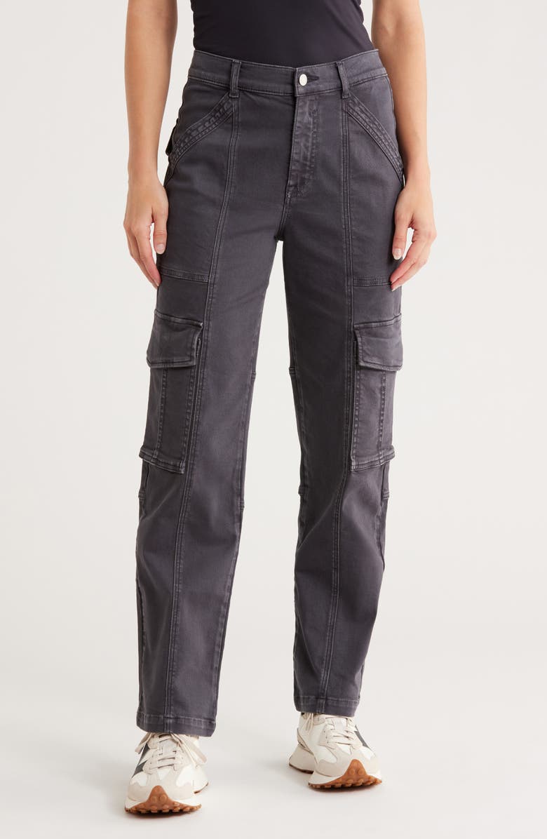 Vigoss High Waist Straight Leg Twill Cargo Pants, Main, color, 