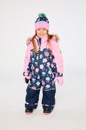 Deux par Deux Discover Detachable Faux Fur Hood Expandable Sleeve One Piece Snowsuit