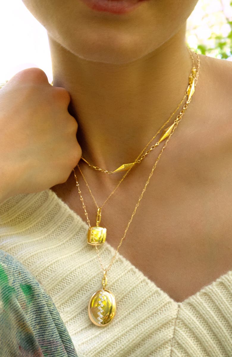 Monica Rich Kosann Slim Cushion Locket Necklace, Alternate, color, Gold