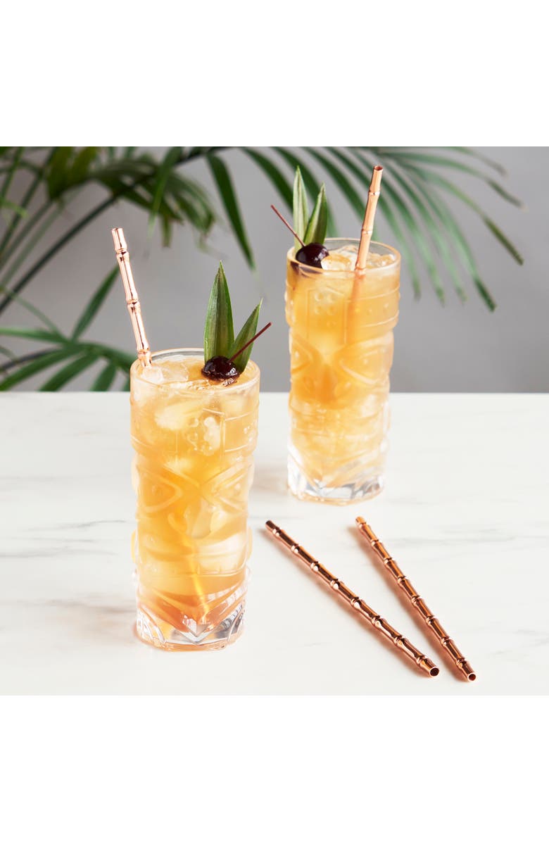 Viski Pacific Wood Straws, Alternate, color, Copper