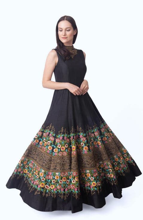 Kaylie Floral Embroidered Gown