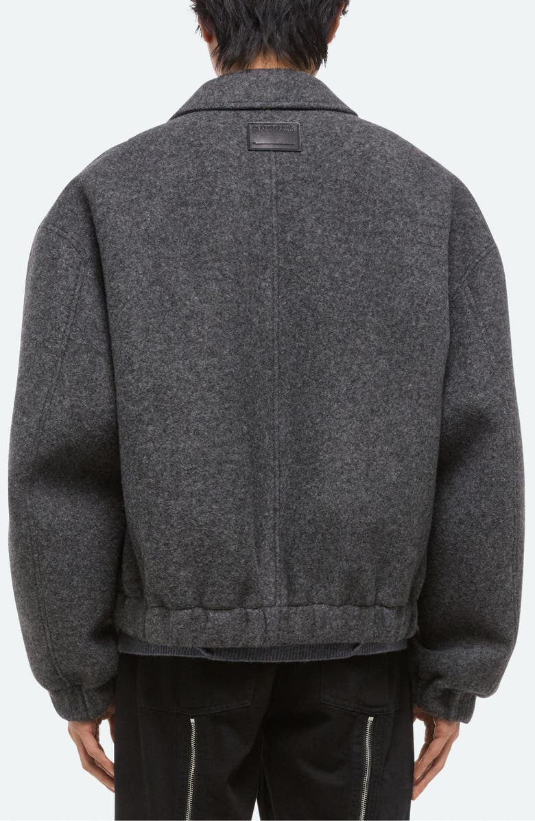 Helmut Lang Boiled Bomber, Alternate, color, Grey Melange/ Black