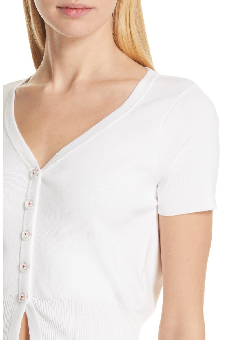 Senoia Fitted Crop Cardigan, Alternate, color, WHITE
