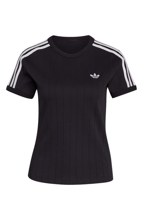 Pinstripe Slim Cotton T-Shirt