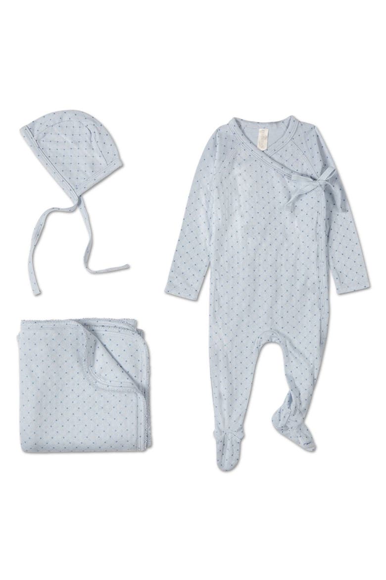 3 Piece Baby Rayon Blend Pointelle Footie Set, Main, color, Blue