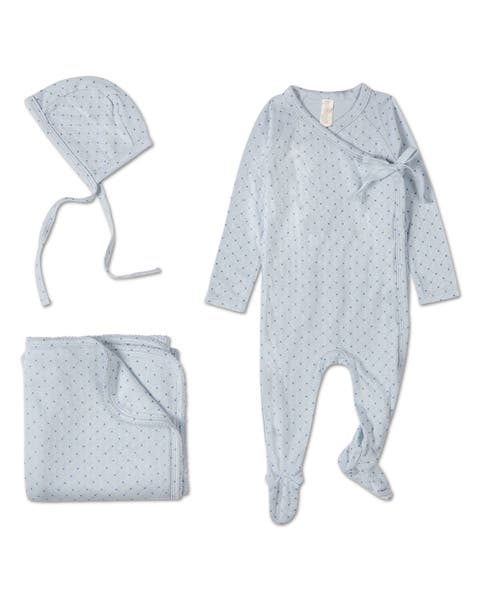 3 Piece Baby Rayon Blend Pointelle Footie Set