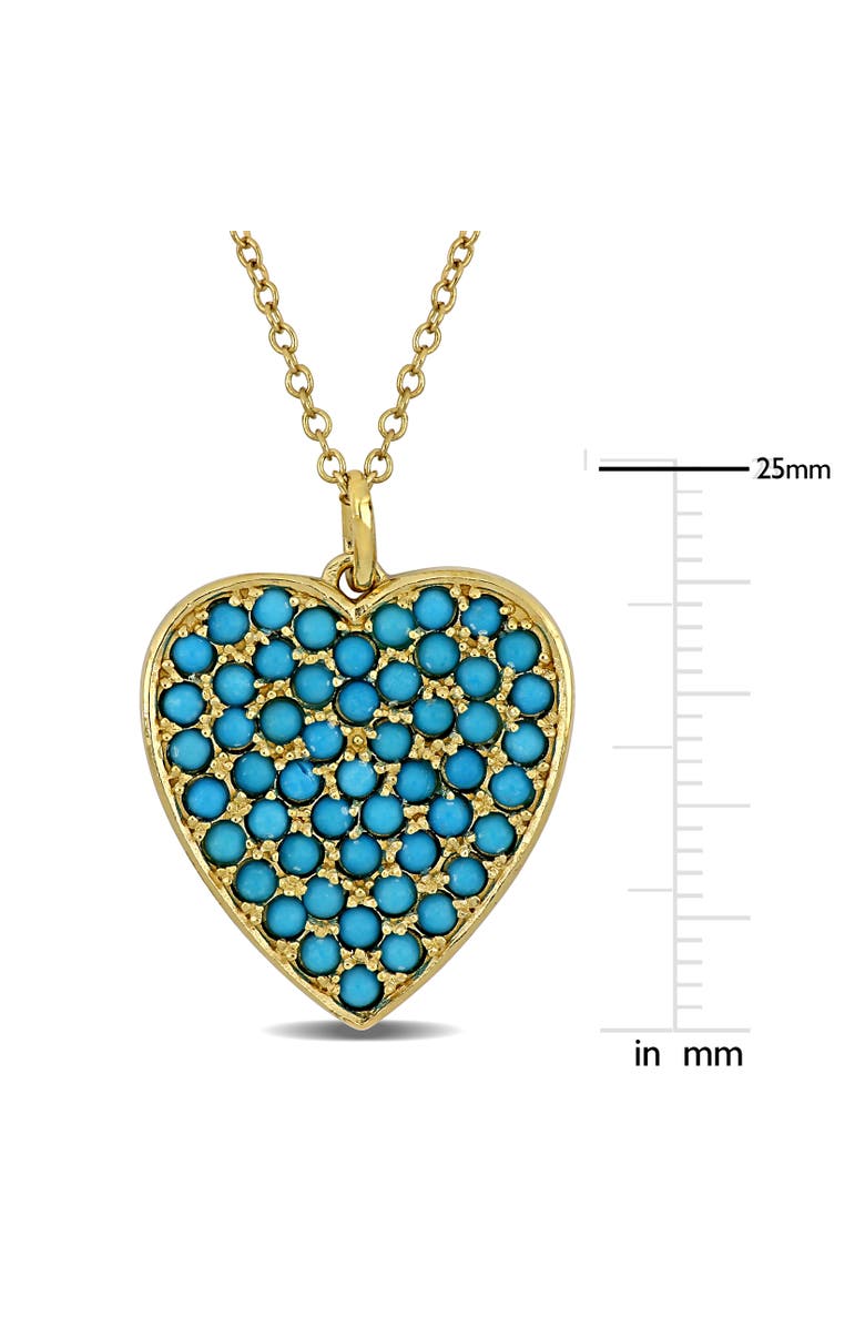 Julianna B. Composite Turquoise Cluster Heart Necklace, Alternate, color, Turquoise