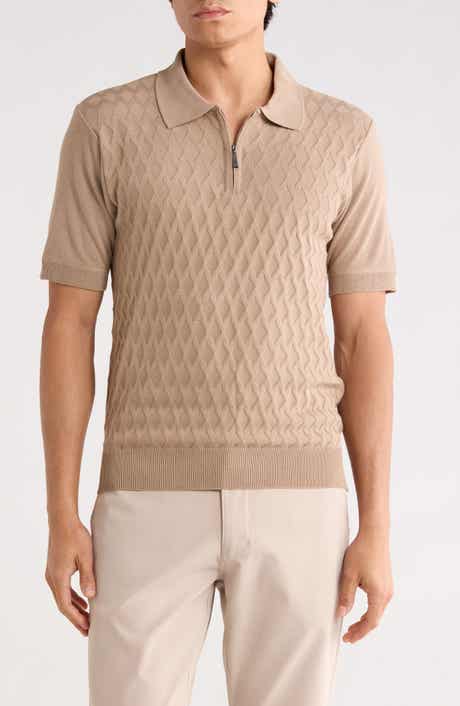 TOM BAINE Half Zip Knit Polo Sweater