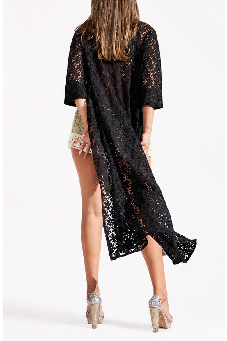 Lace Cover-Up Duster, Alternate, color, BLACK