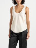Manière De Voir Mathilda Satin Scoop Neck Open Back Tank Top