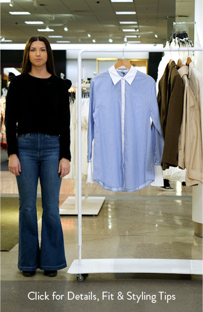 Alber Stripe Long Sleeve Shirtdress, sales video thumbnail