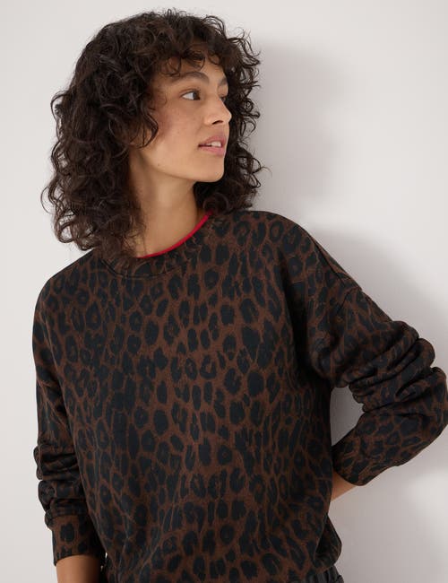 Hush Leopard Print Sweatshirt In Brown