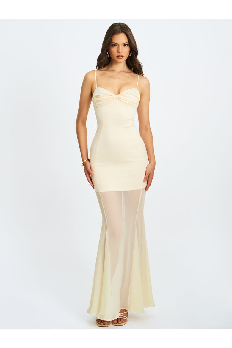 Zayne Ruch Breast Chiffon Mermaid Maxi Dress, Alternate, color, Butter Yellow