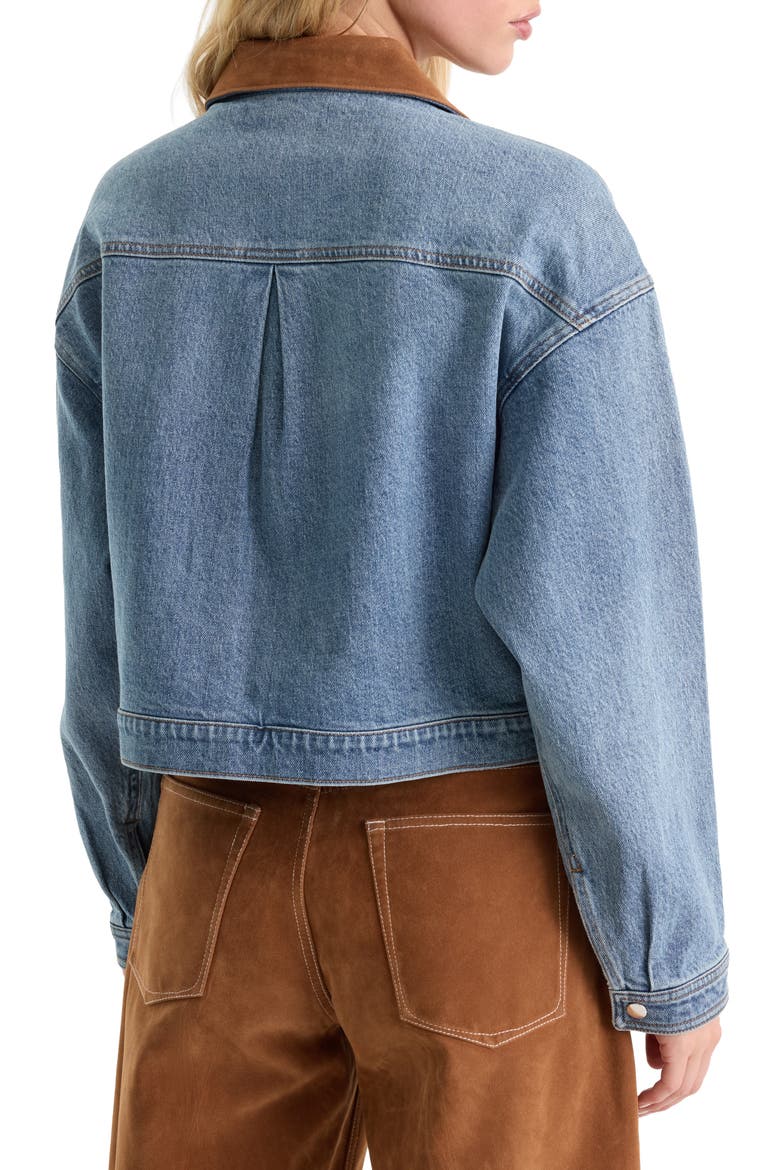 Swing Cropped Denim Jacket, Alternate, color, INDIGO1320