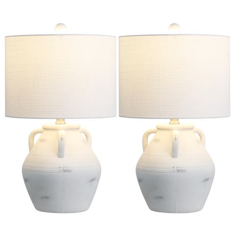 Altea 20.5" Rustic Coastal Pottery Jar LED Table Lamp (Set of 2)
