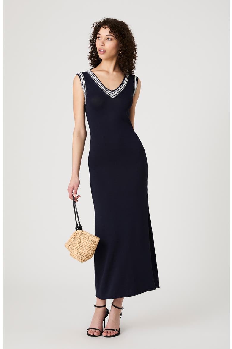Sage Sleeveless Maxi Sweater Dress, Alternate, color, NAVY-SUMMER WHITE