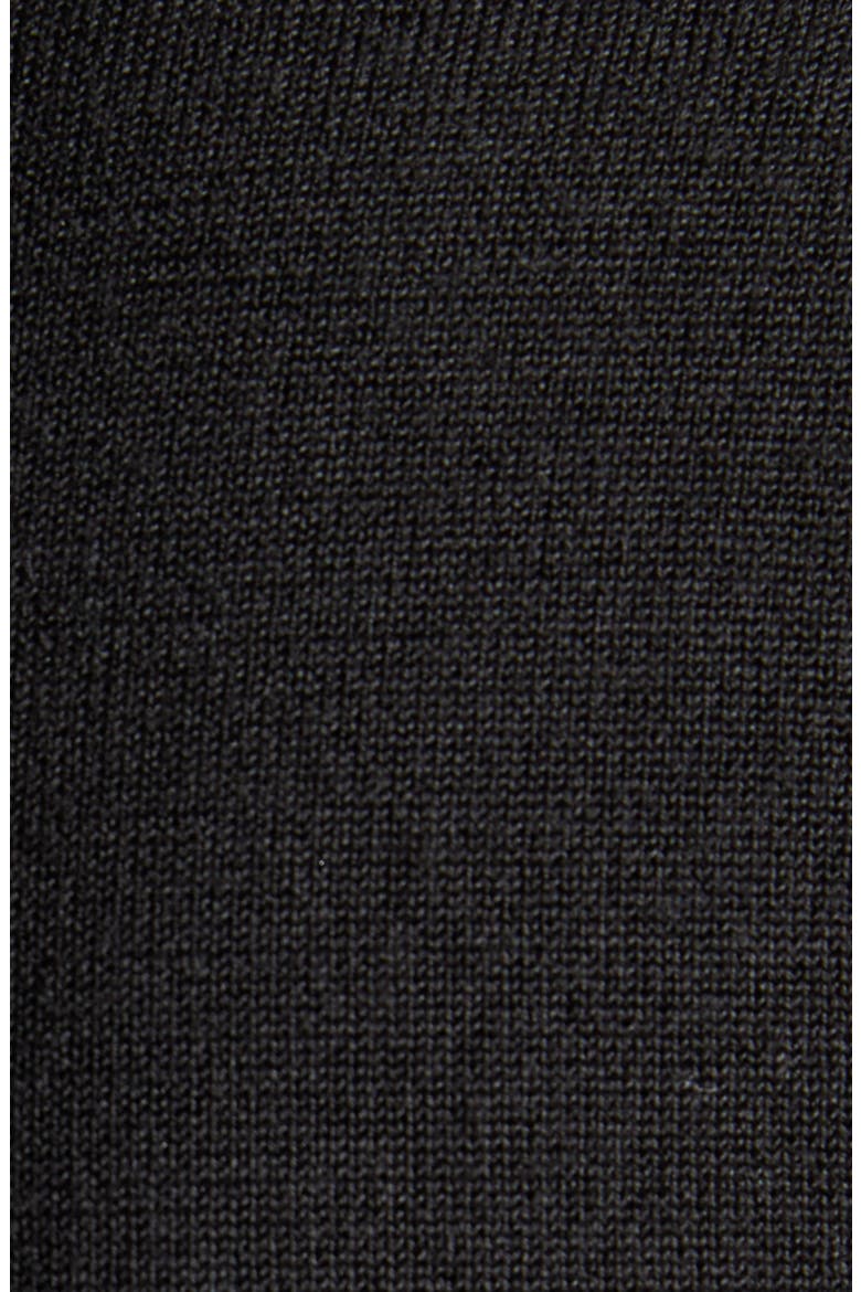 Short Sleeve Wool Blend Sweater with Polka Dot Silk Pussybow, Alternate, color, BLACK