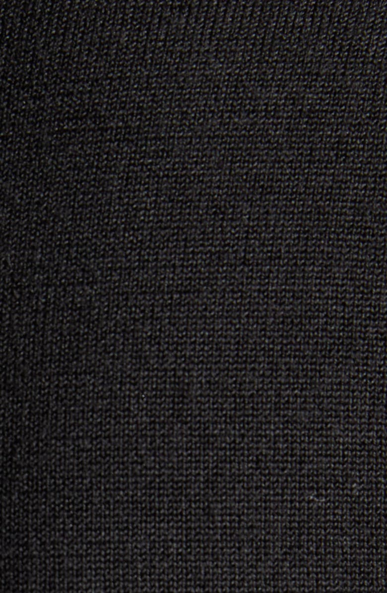 Valentino Garavani Short Sleeve Wool Blend Sweater with Polka Dot Silk Pussybow, Alternate, color, Black