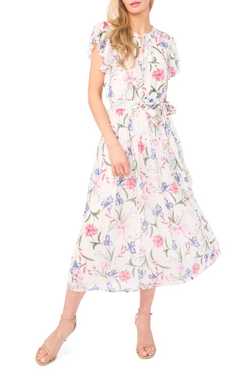 Floral Keyhole Neck Dress