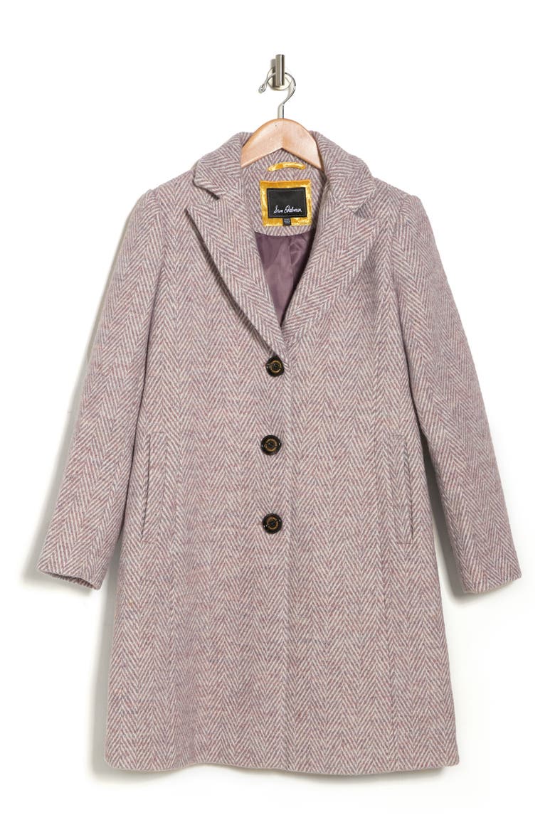 Notch Collar 3-Button Wool Blend Jacket, Alternate, color, LAVENDER/ IVORY